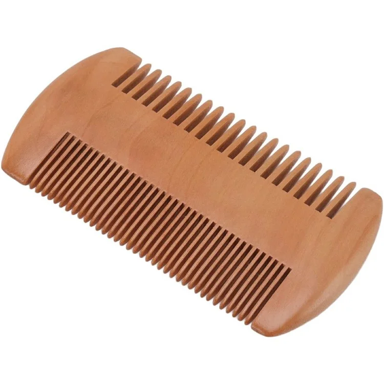 Petit ensemble de brosse à laine pour bébé et peigne double face en poils de chèvre naturels doux pour massage du cuir chevelu