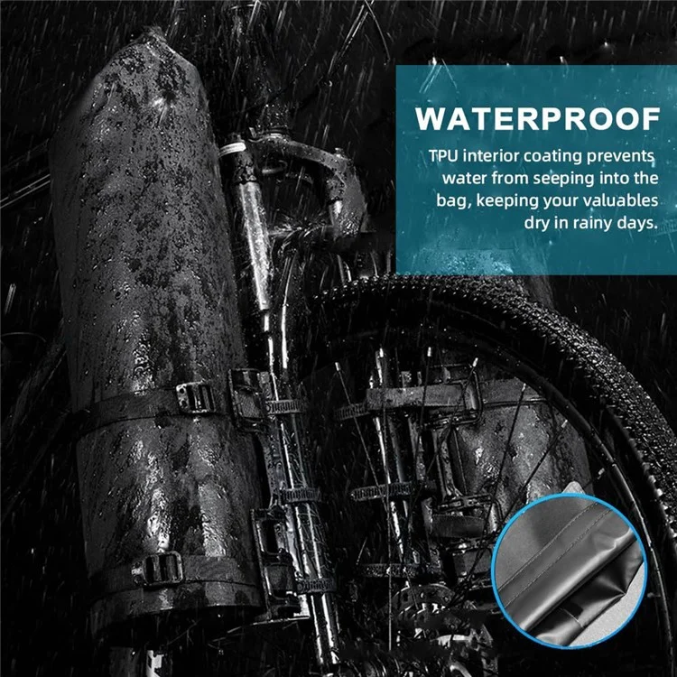 2Pcs 5L Bike Fork Bags Waterproof Roll Top Bicycle Dry Bag for Moutain Road Bikes Electric Scooters