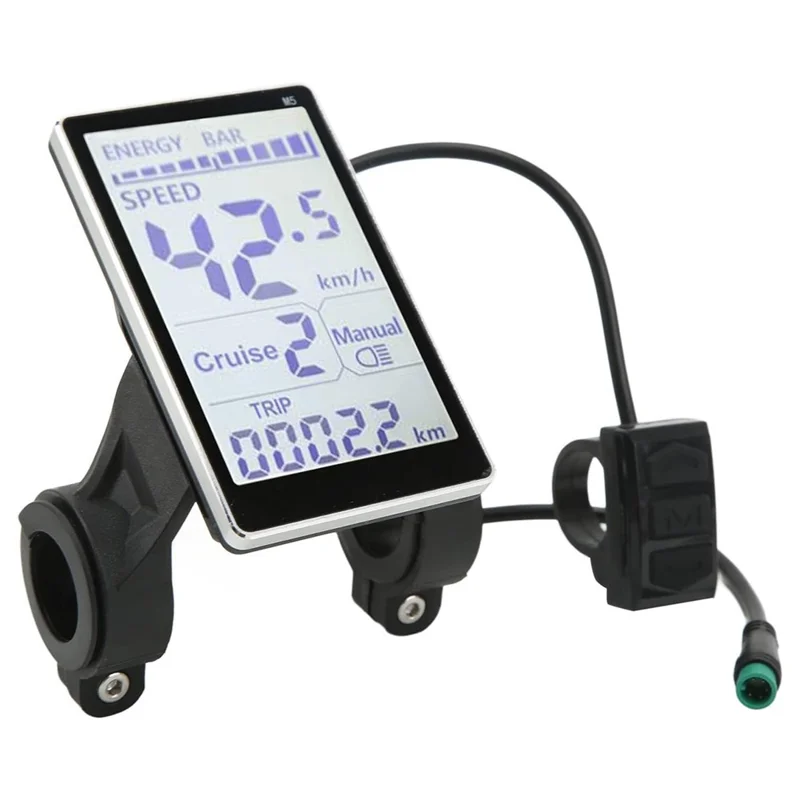 Medidor de Display Universal para Scooter Elétrico 24V / 36V / 48V / 60V para Bicicletas Elétricas com Tela LCD para Guidão de 31,8 / 22,2 mm