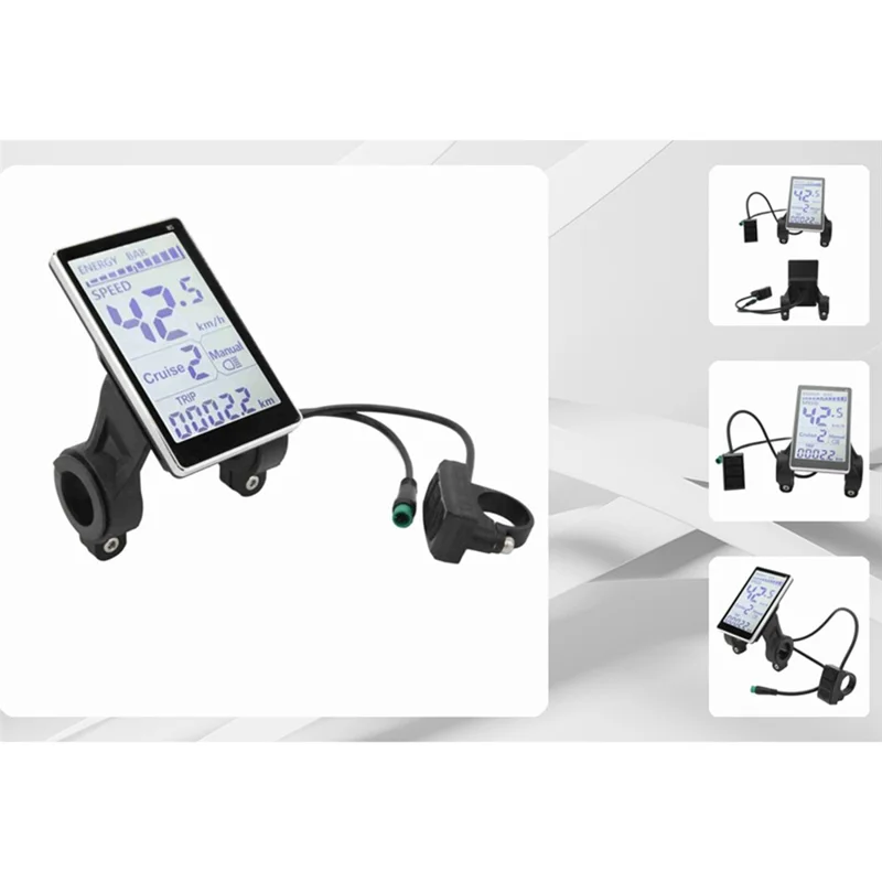 Medidor de Display Universal para Scooter Elétrico 24V / 36V / 48V / 60V para Bicicletas Elétricas com Tela LCD para Guidão de 31,8 / 22,2 mm