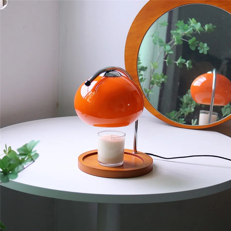 Abajur Difusor de Aroma para Velas com Luz Noturna, Dimmerizável, para Decoração de Casa, Plug EU - Laranja