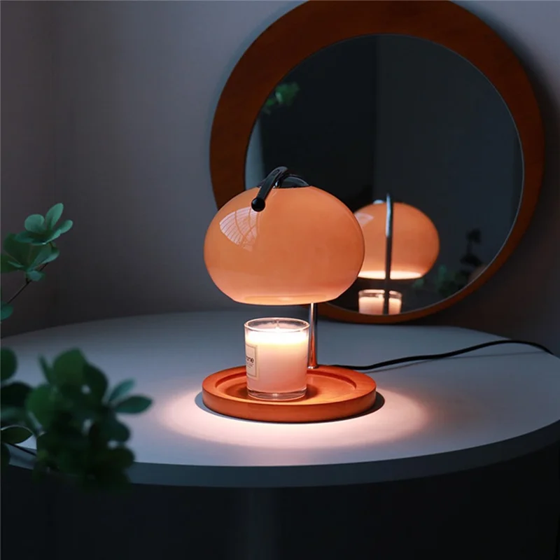 Abajur Difusor de Aroma para Velas com Luz Noturna, Dimmerizável, para Decoração de Casa, Plug EU - Laranja