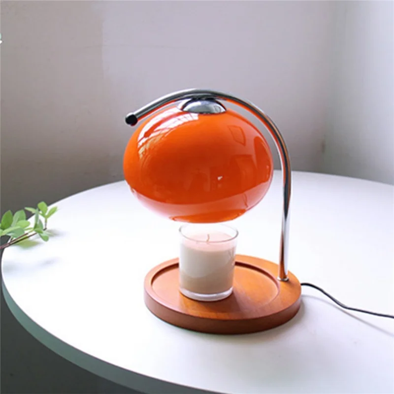 Abajur Difusor de Aroma para Velas com Luz Noturna, Dimmerizável, para Decoração de Casa, Plug EU - Laranja