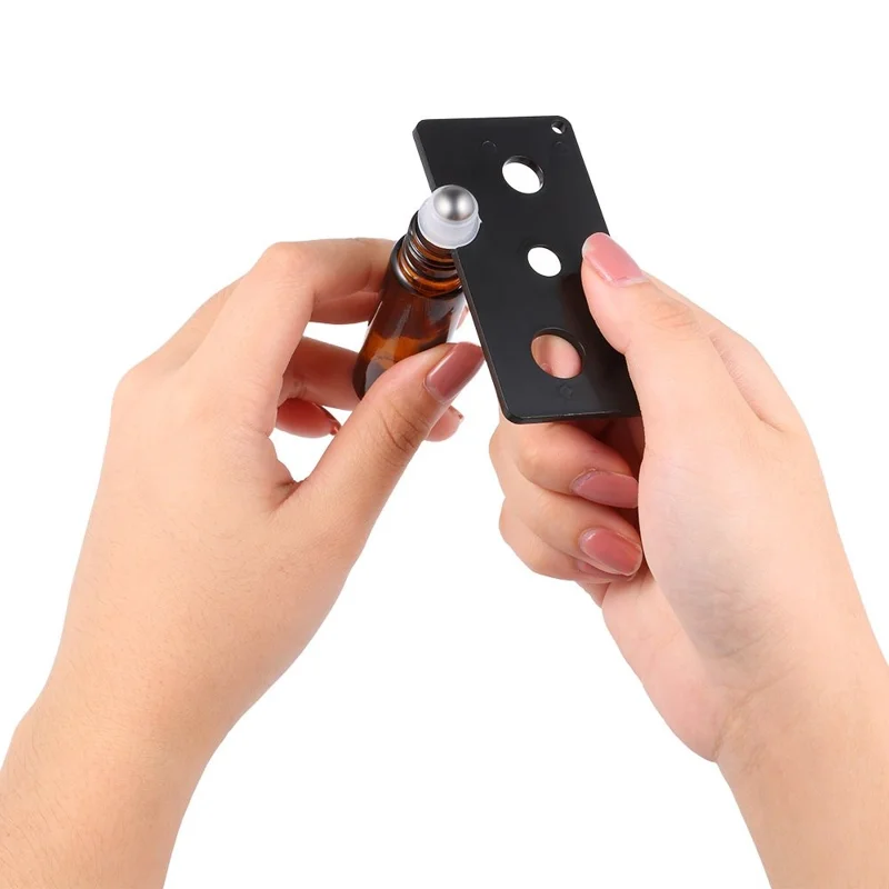 10 Stück 5ml Ätherische Öle Rollerflasche Edelstahl Roller Bernsteinglas Behälter mit Tropfer
