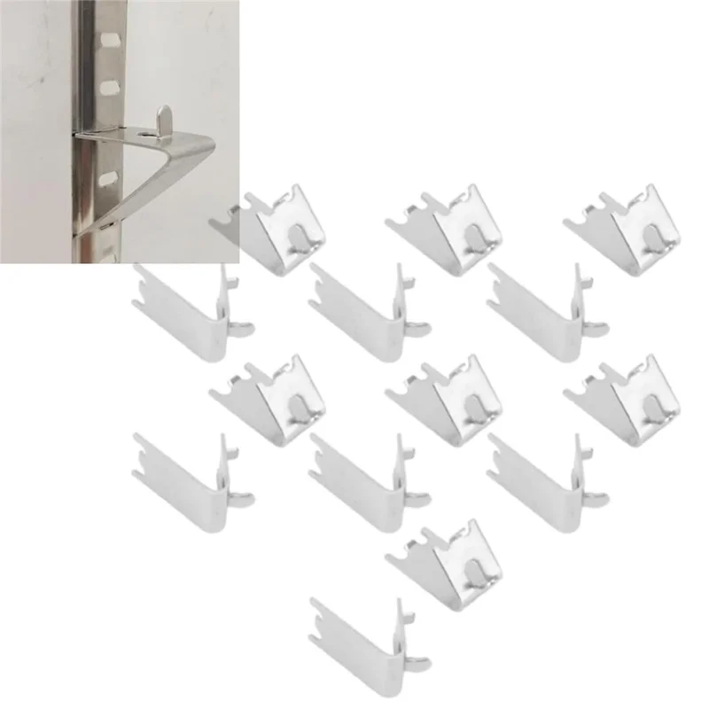 14 Piezas de Ganchos de Acero Inoxidable para Frigorífico, Clips para Estantes de Congelador de 1,5 mm
