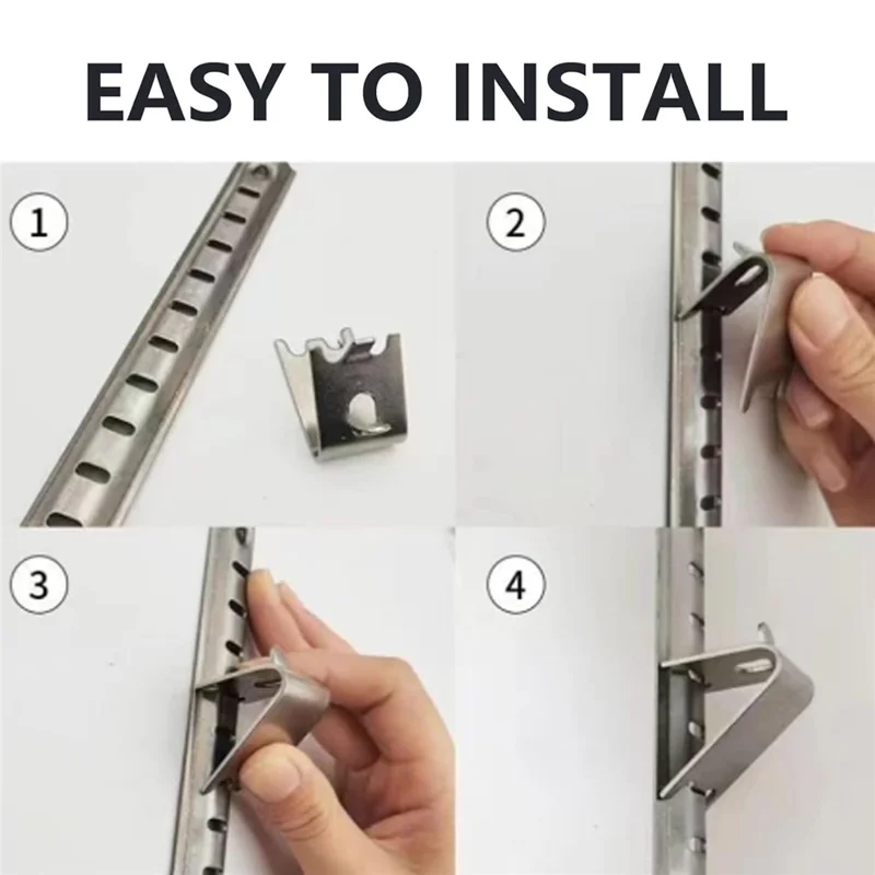 14 Piezas de Ganchos de Acero Inoxidable para Frigorífico, Clips para Estantes de Congelador de 1,5 mm