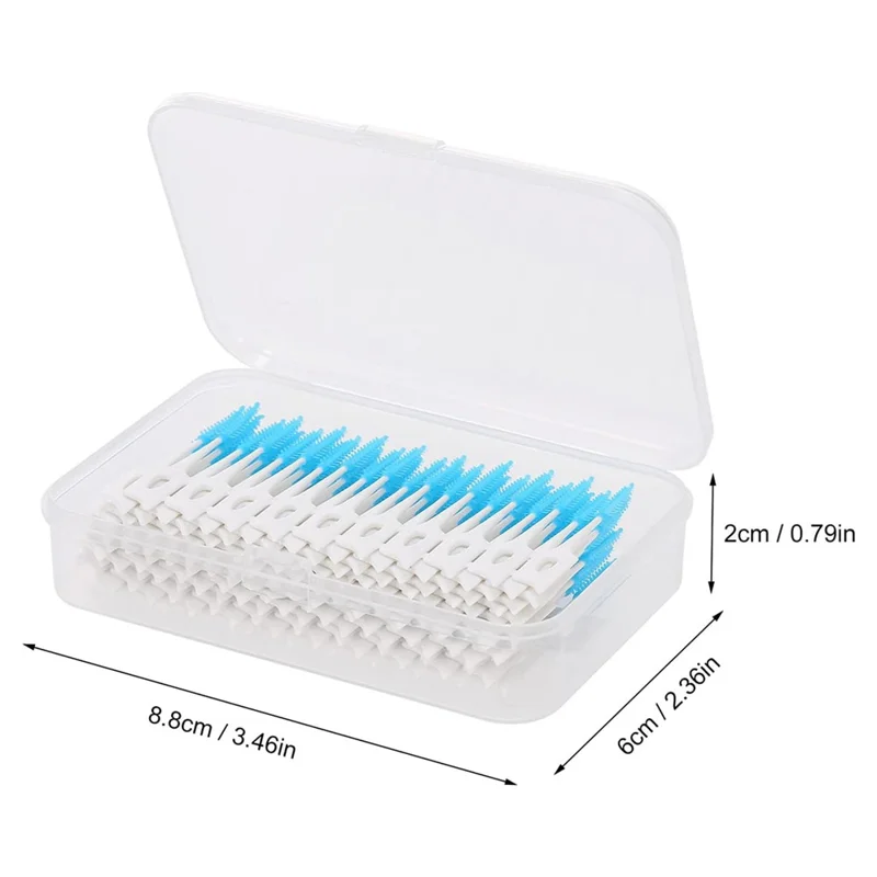 160 Unidades Palillos Interdentales de Silicona con Hilo Dental Suaves para Cuidado Bucal - Azul