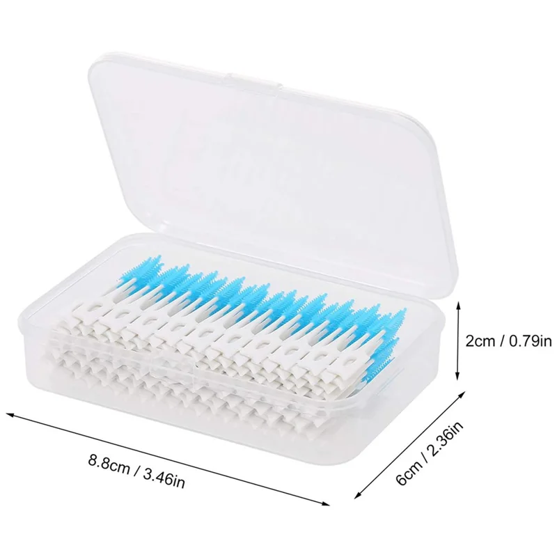 160Pcs Silicone Dental Floss Picks Interdental Brushes Soft Toothpick for Oral Care - Green