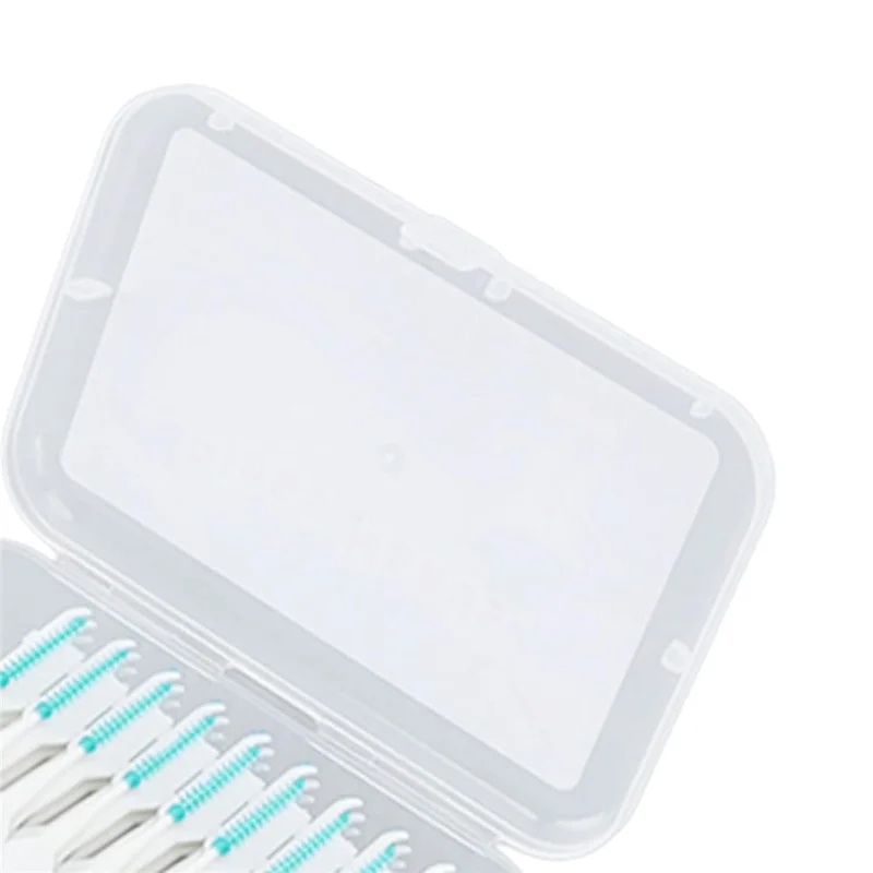 200 Uds Palillos Interdentales de Silicona Hilo Dental Cepillos Portátiles para Viaje / Casa - Verde