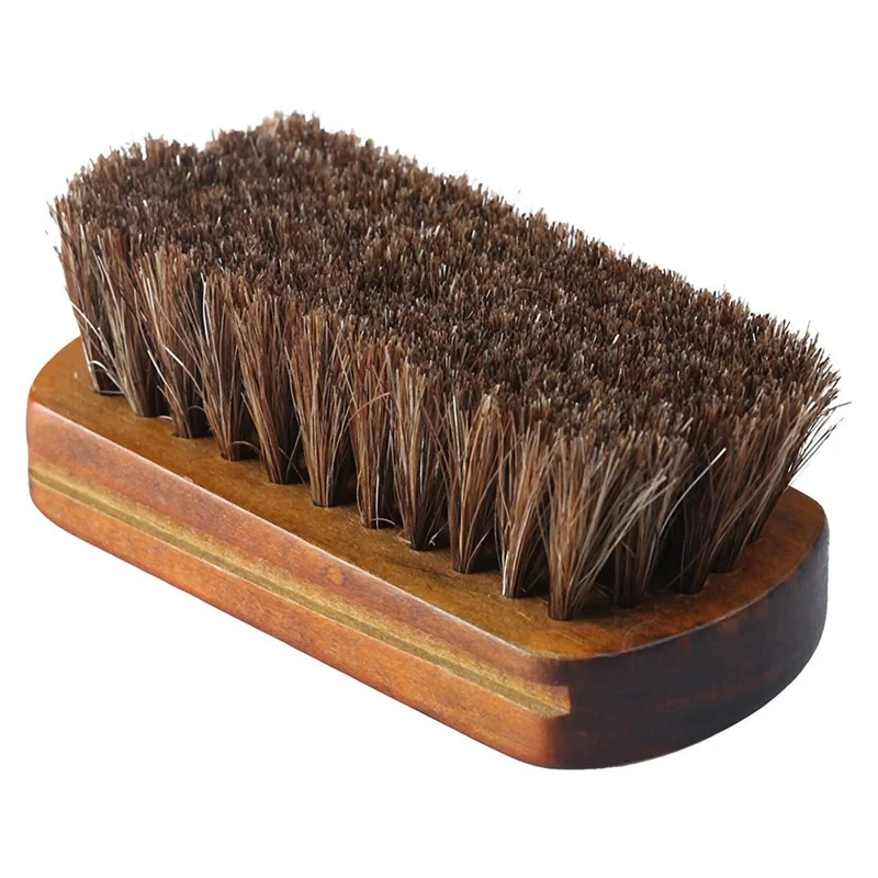 Spazzola professionale in legno con setole di crine per lucidare scarpe e stivali in pelle