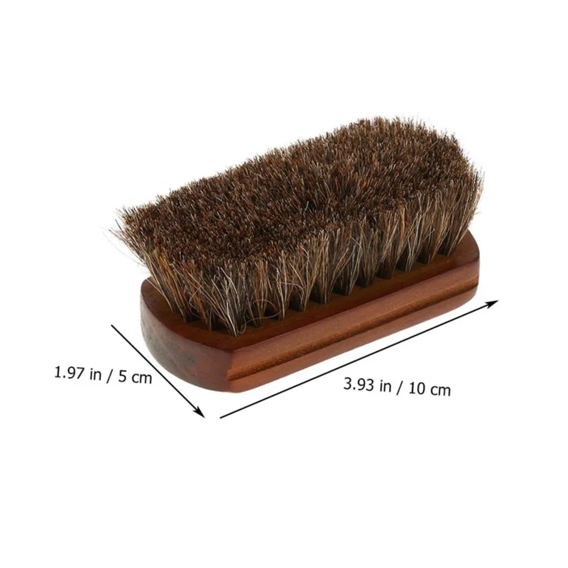 Spazzola professionale in legno con setole di crine per lucidare scarpe e stivali in pelle