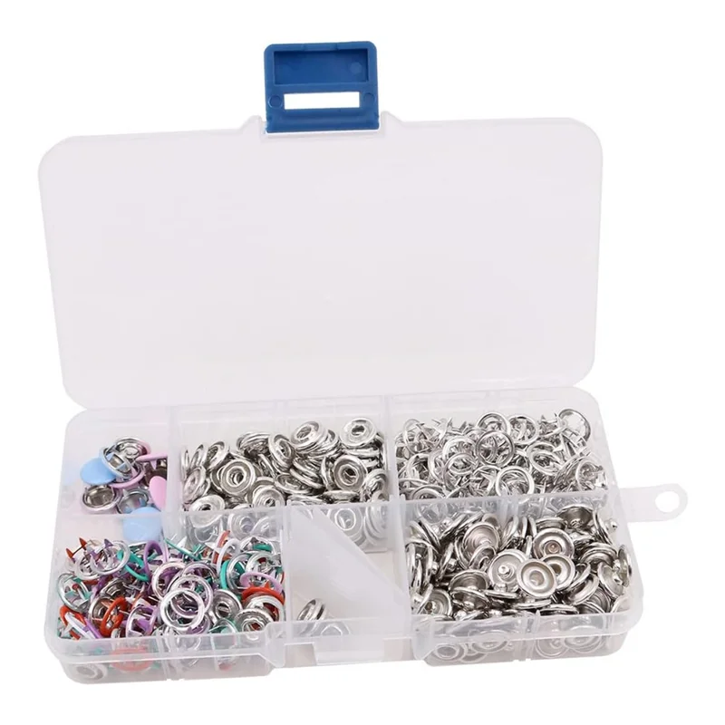 Kit de boutons-pression en métal plein et creux avec boutons-pression pour vêtements, artisanat et couture