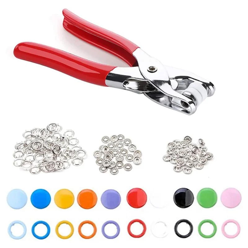 Kit de boutons-pression en métal plein et creux avec boutons-pression pour vêtements, artisanat et couture