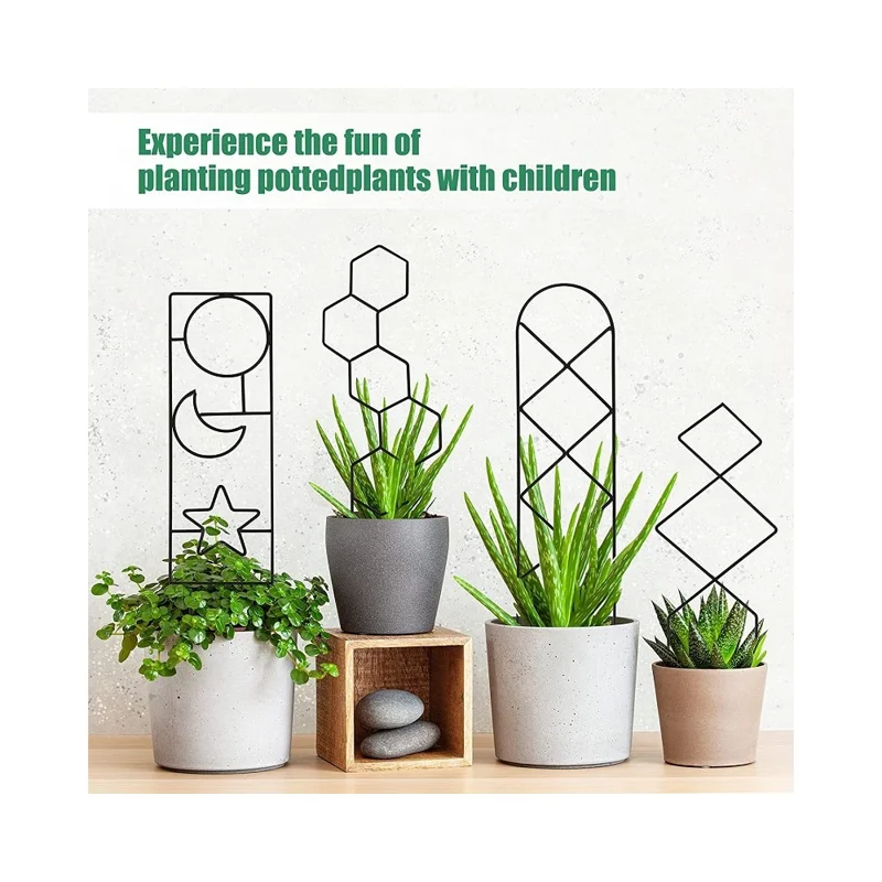 Plant Support Trellis Creative Clematis Flower Pot Stand Climbing Frame Metal Iron Fixed Rod for Indoor / Outdoor - Trapezoidal