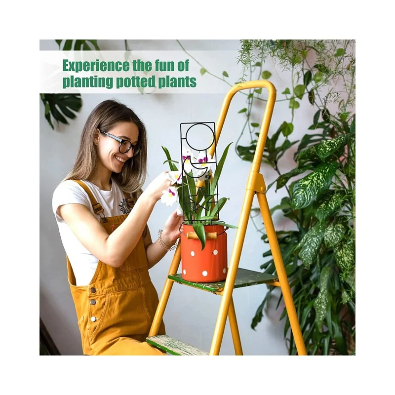 Plant Support Trellis Creative Clematis Flower Pot Stand Climbing Frame Metal Iron Fixed Rod for Indoor / Outdoor - Trapezoidal