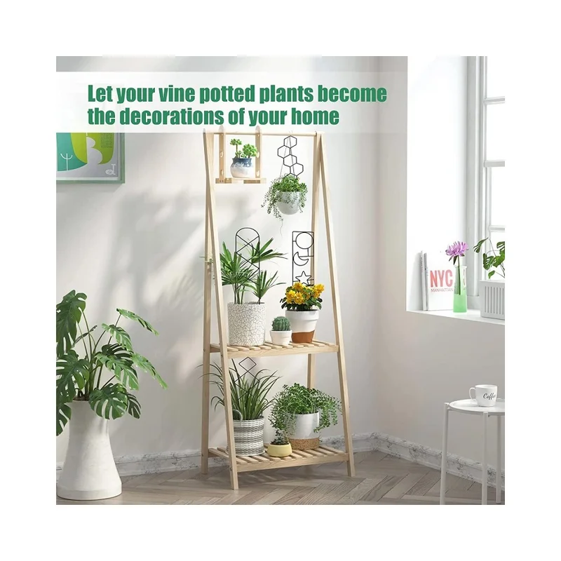 Plant Support Trellis Creative Clematis Flower Pot Stand Climbing Frame Metal Iron Fixed Rod for Indoor / Outdoor - Trapezoidal