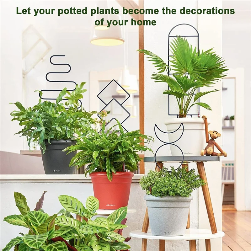 Plant Support Trellis Creative Clematis Flower Pot Stand Climbing Frame Metal Iron Fixed Rod for Indoor / Outdoor - Trapezoidal