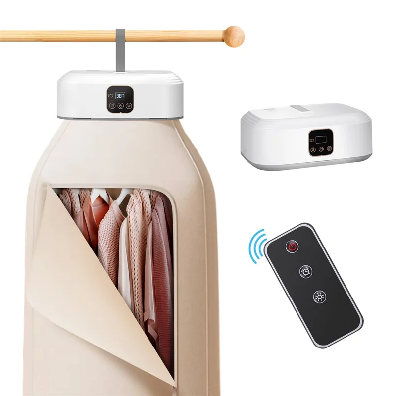 Secadora portátil de 1200W para ropa, Mini secadora de lavandería con mando a distancia, Máquina de secado eléctrica para viaje / hogar