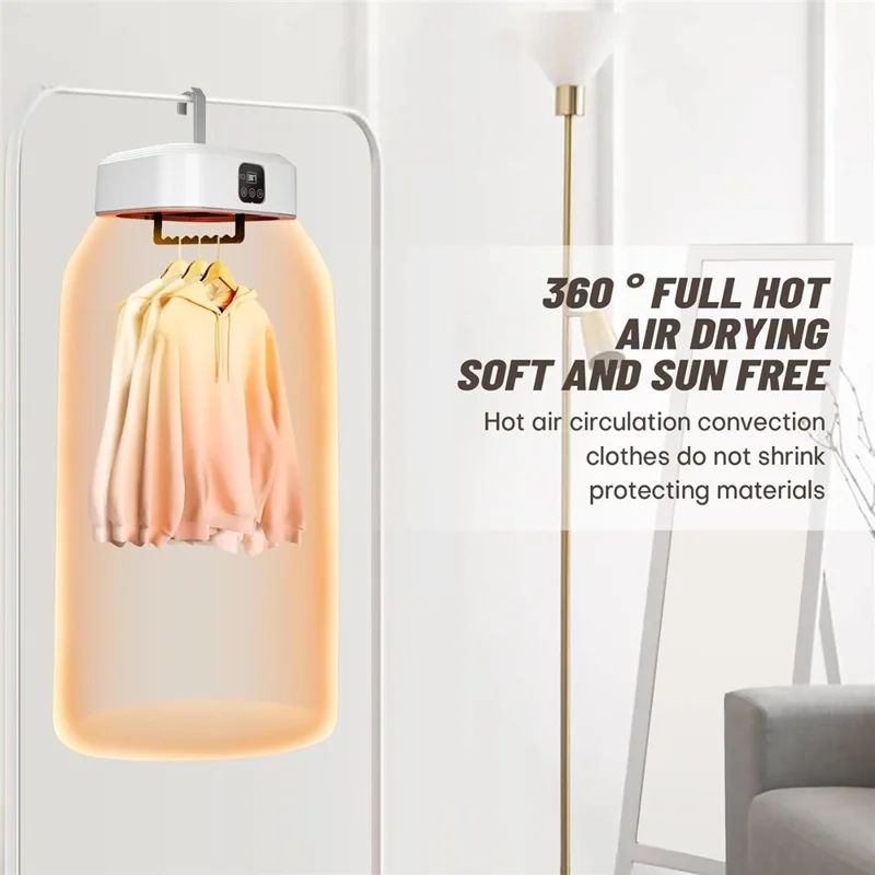 Secadora portátil de 1200W para ropa, Mini secadora de lavandería con mando a distancia, Máquina de secado eléctrica para viaje / hogar