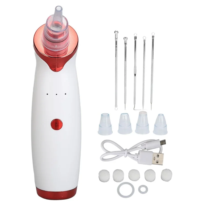 Blackhead Remover Pore Vacuum Cleaner with 5 Suction Heads and Pimple Needles Skin Care Tool Set