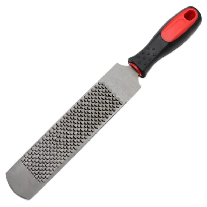 Raspador de Ferradura de 8 Polegadas com Cabo de Aço Carbono, Face Dupla com Dentes Grossos e Finos para Aparar Cascos de Gado