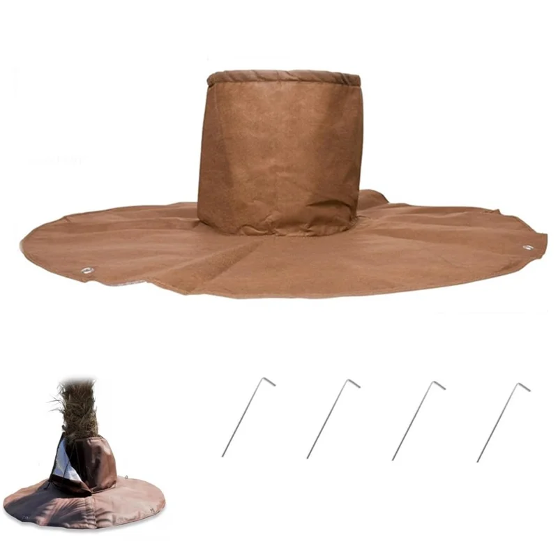 Sac d'isolation des racines de plantes d'hiver pour arbres tropicaux 30x30x100cm Housse de protection à cordon Anti-gel Emballage à bulles - Marron