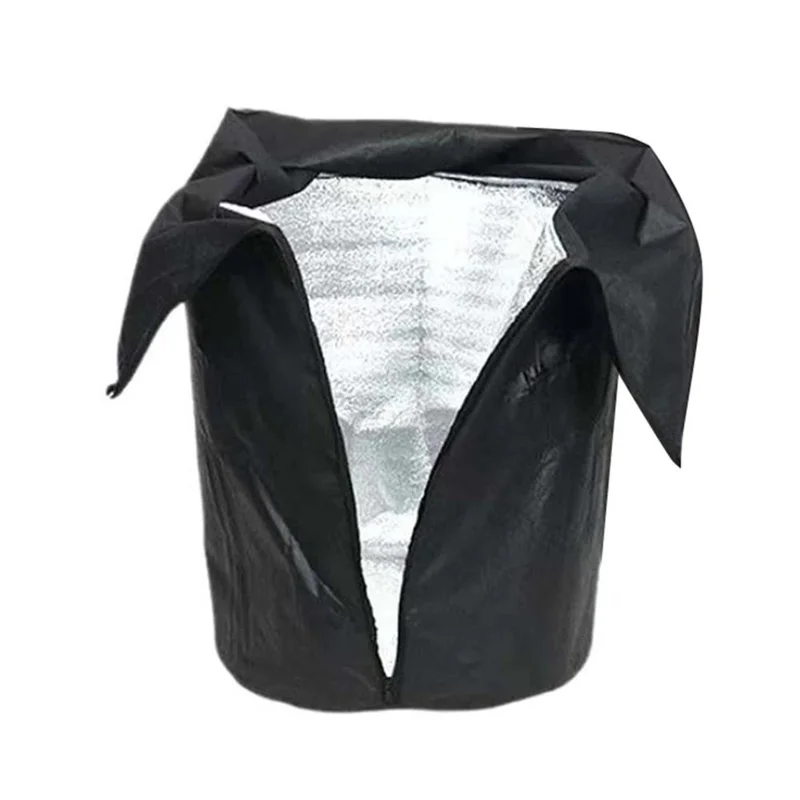Plant Protection Cover for Winter Gardening 65 x 70cm Breathable Insulated Tree Shrub Frost Guard Reusable - Black
