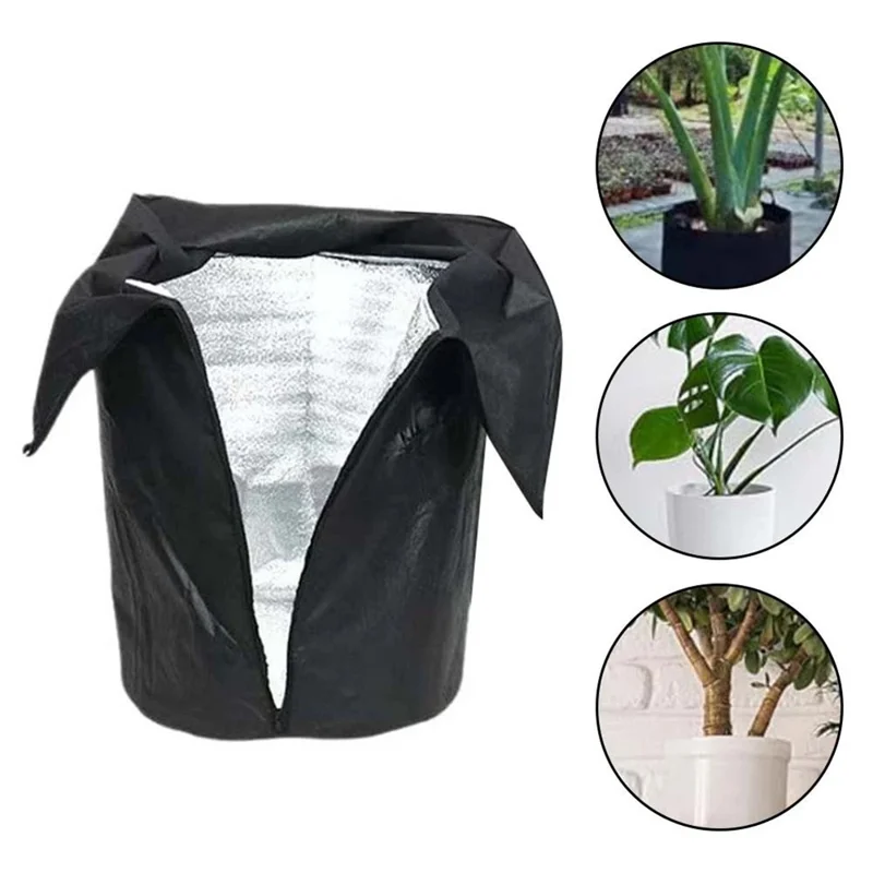 Plant Protection Cover for Winter Gardening 45 x 70cm Breathable Insulated Tree Shrub Frost Guard Reusable - Black