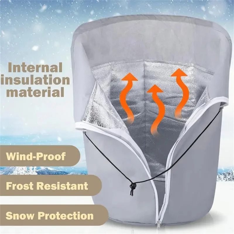 Cobertura de Proteção para Plantas no Inverno 40 x 35cm - Protetor de Geada Respirável e Isolante para Árvores e Arbustos Reutilizável - Cinza