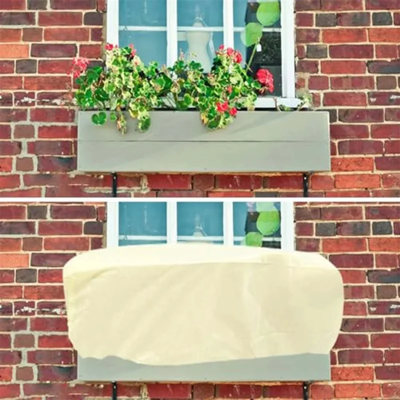 Pflanzenschutzhülle 150 x 40 x 45 cm Rechteckig Winterpflanzen Frostschutzsäcke Vliesstoff Schutzhülle Decke - Beige