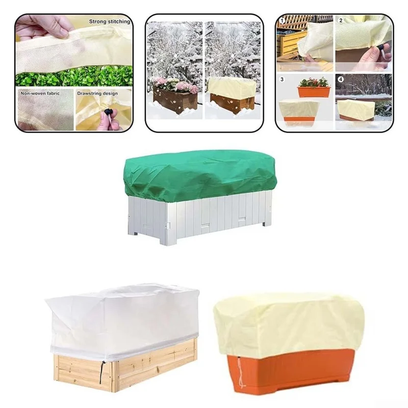 Pflanzenschutzhülle 150 x 40 x 45 cm Rechteckig Winterpflanzen Frostschutzsäcke Vliesstoff Schutzhülle Decke - Beige