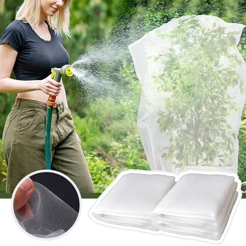 Fruit Tree Netting with Drawstring 60 x 80cm Garden Insect Barrier Plant Cover Tent-Bug Mesh Guard - White