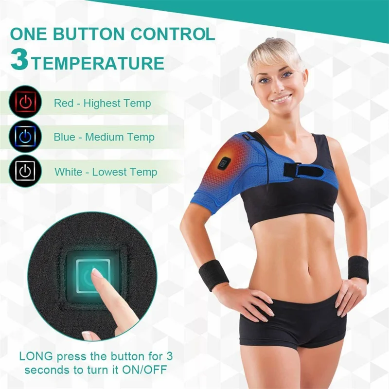 Heated Shoulder Support Brace Electric Shoulder Heating Pad for Dislocation Sprains and Tendonitis Muscles Pain Relief
