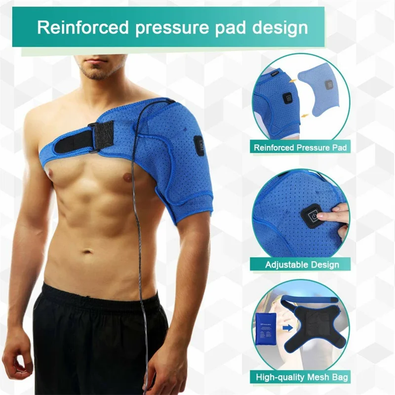 Heated Shoulder Support Brace Electric Shoulder Heating Pad for Dislocation Sprains and Tendonitis Muscles Pain Relief