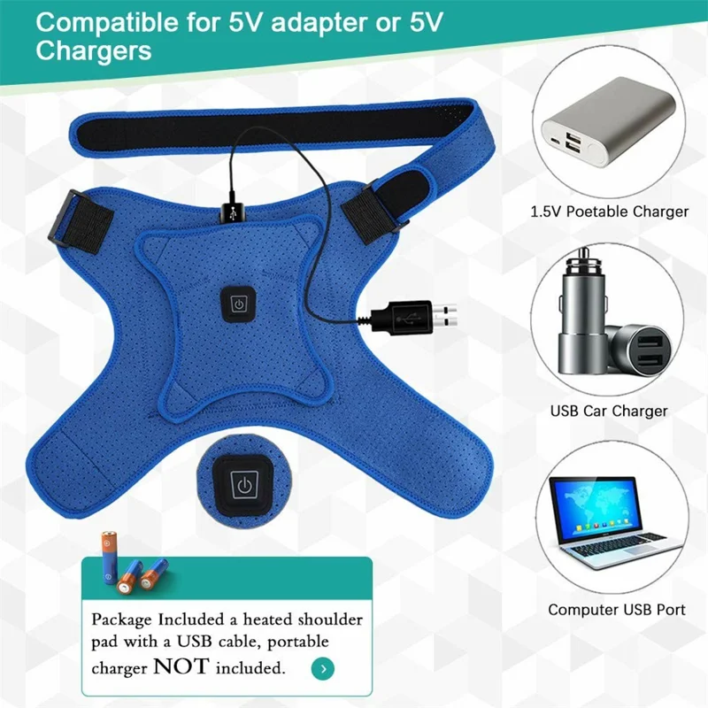 Heated Shoulder Support Brace Electric Shoulder Heating Pad for Dislocation Sprains and Tendonitis Muscles Pain Relief