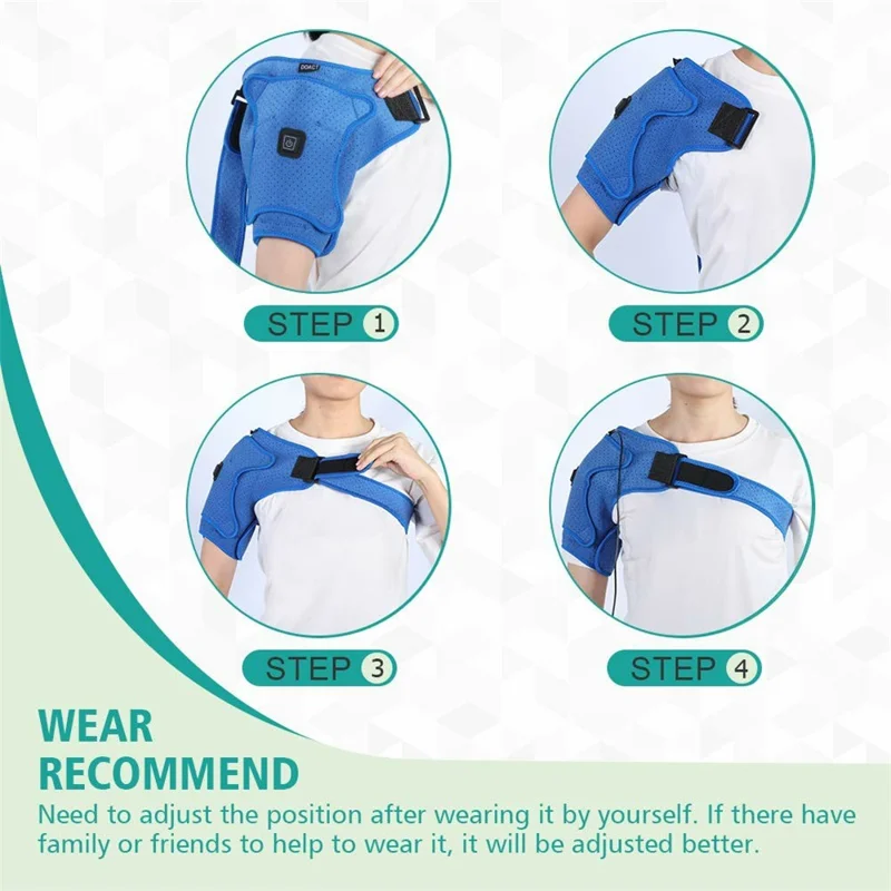 Heated Shoulder Support Brace Electric Shoulder Heating Pad for Dislocation Sprains and Tendonitis Muscles Pain Relief