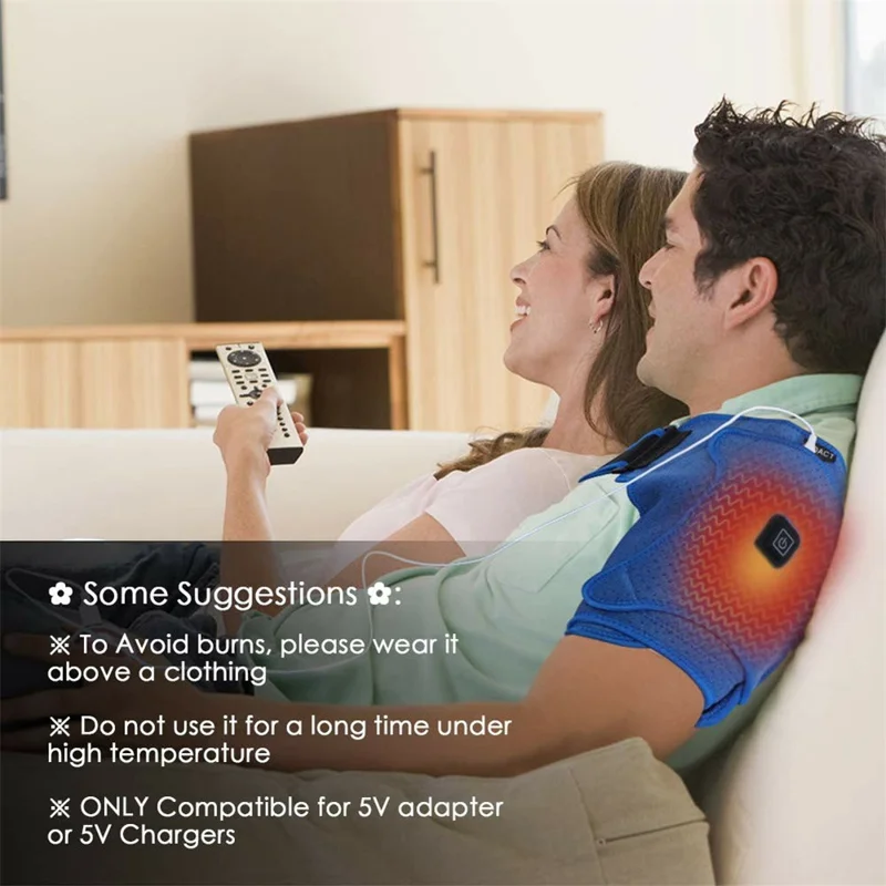 Heated Shoulder Support Brace Electric Shoulder Heating Pad for Dislocation Sprains and Tendonitis Muscles Pain Relief