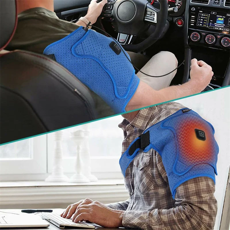 Heated Shoulder Support Brace Electric Shoulder Heating Pad for Dislocation Sprains and Tendonitis Muscles Pain Relief