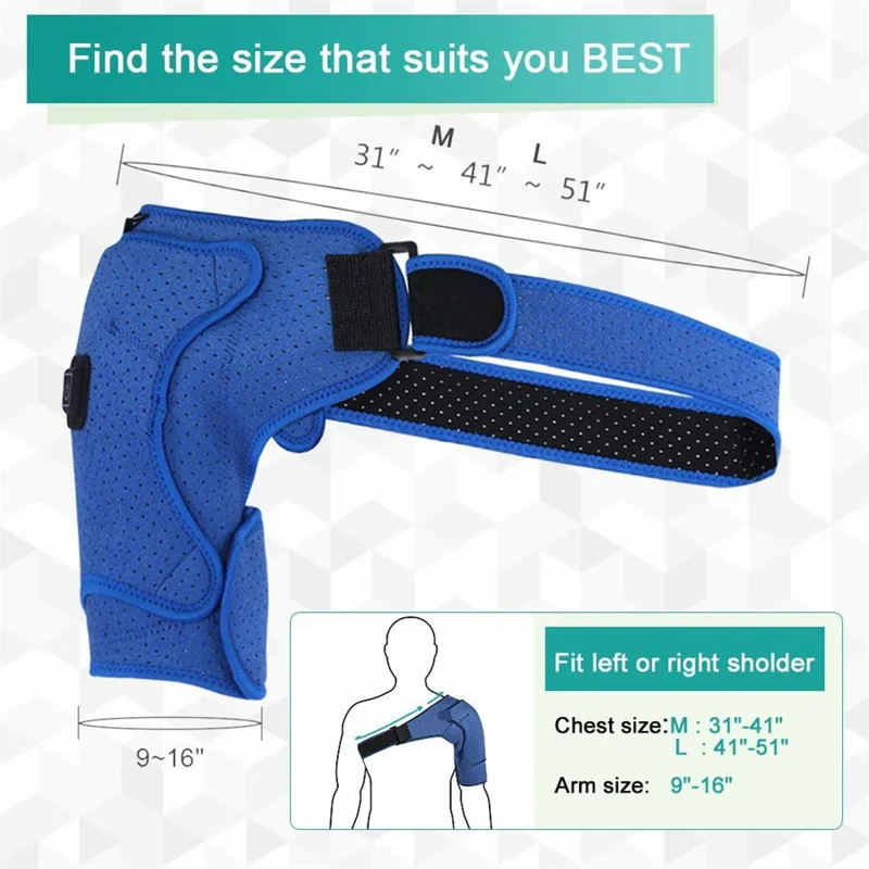 Heated Shoulder Support Brace Electric Shoulder Heating Pad for Dislocation Sprains and Tendonitis Muscles Pain Relief