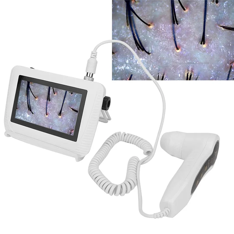 5 Inch Scalp Detector Digital Skin Analyzer Live Image Skin Microscope with 50X  /  200X Magnification Lens - US Plug