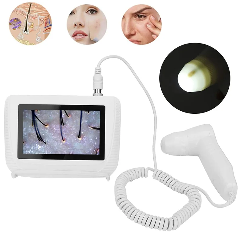 5 Inch Scalp Detector Digital Skin Analyzer Live Image Skin Microscope with 50X  /  200X Magnification Lens - US Plug