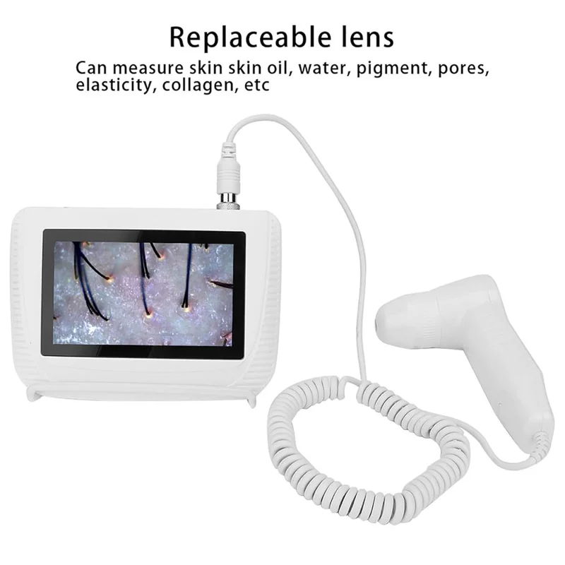 5 Inch Scalp Detector Digital Skin Analyzer Live Image Skin Microscope with 50X  /  200X Magnification Lens - US Plug