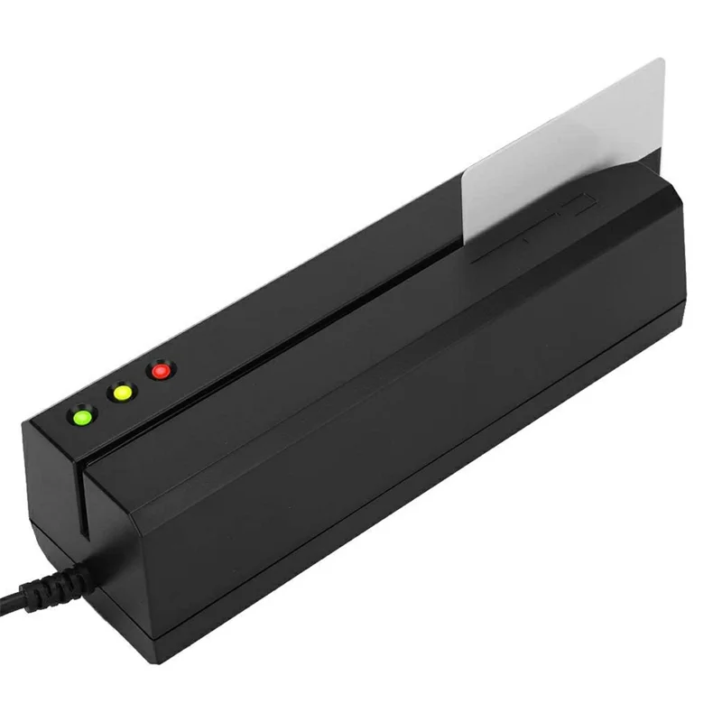 USB Magnetic Credit Card Reader with LED Indicator Magstripe Writer 3 Tracks Smart Card Reader