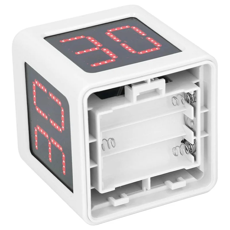 1.4 Inch Mini Digital Stopwatch 4 Sides Programmable Timer with 3 Buttons Countdown Timer - White