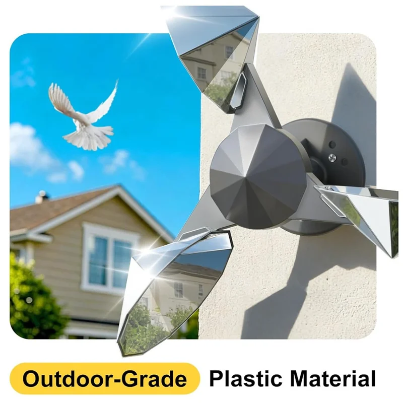 Dispositivo Repelente de Pájaros Giratorio de 360 Grados, Dispositivo Reflectante para Exteriores, Espantapájaros Accionado por el Viento para Jardín y Patio