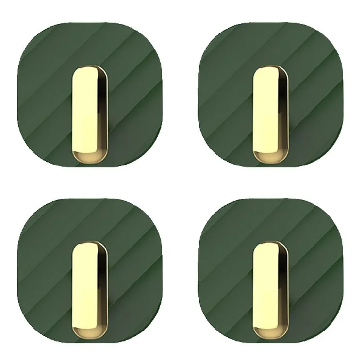 YM802 4Pcs Kitchen Bedroom Punch Free Wall Hanger Waterproof Traceless Hook - Verde