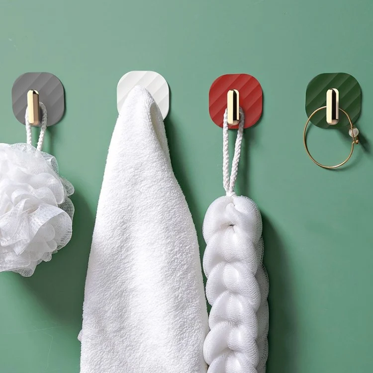 YM802 4Pcs Kitchen Bedroom Punch Free Wall Hanger Waterproof Traceless Hook - Verde