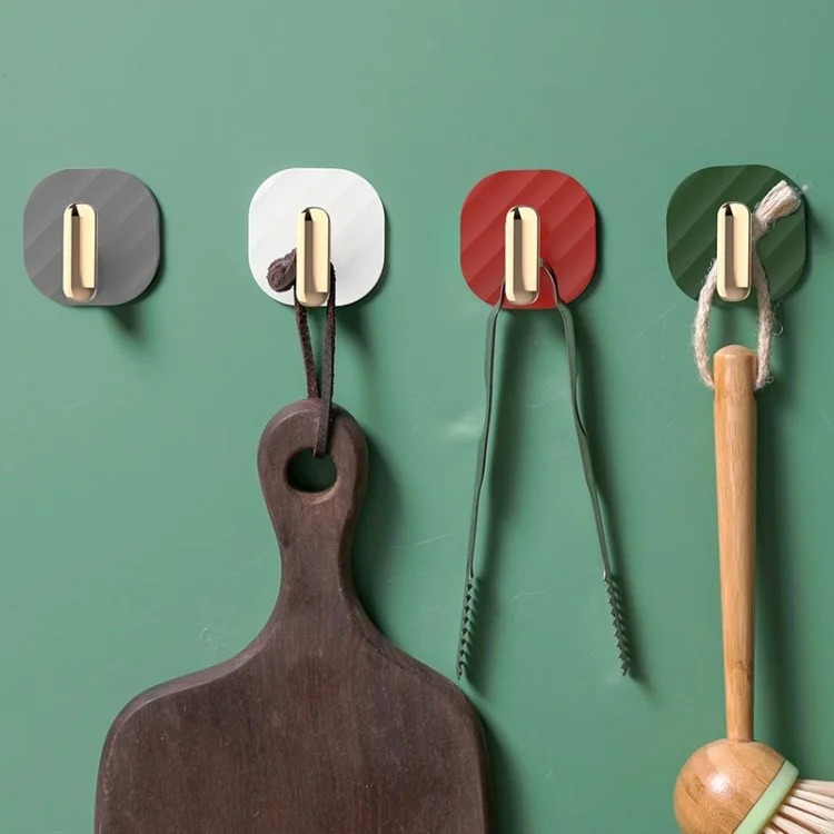 YM802 4Pcs Kitchen Bedroom Punch Free Wall Hanger Waterproof Traceless Hook - Verde