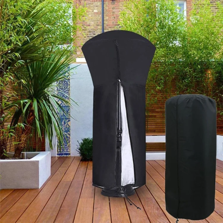221x85x48cm Couverture de chauffage de terrasse en tissu Oxford 210D étanche - Noir+Argent