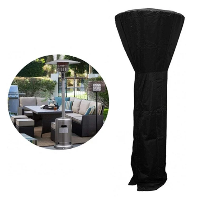 221x85x48cm Couverture de chauffage de terrasse en tissu Oxford 210D étanche - Noir+Argent
